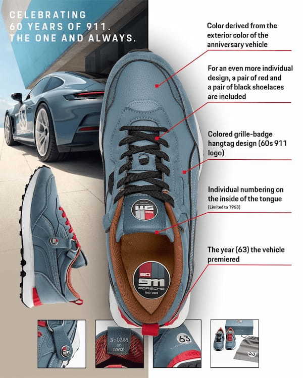 ポルシェ✕プーマ！ ｢911｣誕生60周年記念､レトロ&ヘリテージデザインのスニーカーを発表