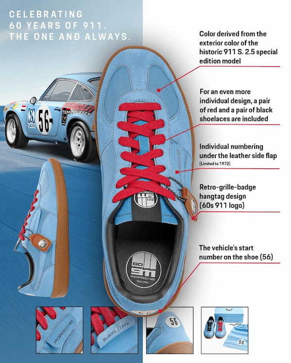 ポルシェ✕プーマ！ ｢911｣誕生60周年記念､レトロ&ヘリテージデザインのスニーカーを発表