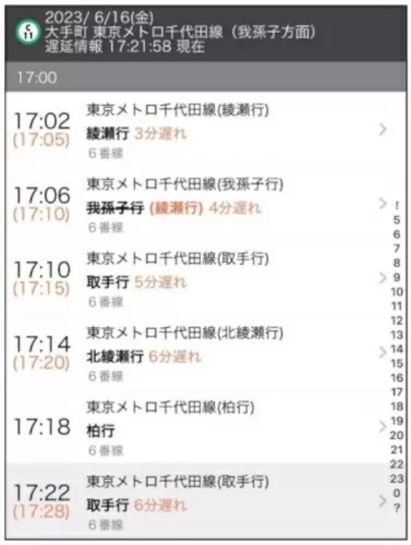 列車の平常運転・遅延をいつでも確認、「乗換案内」が東京メトロ「列車運行情報データ」と連携