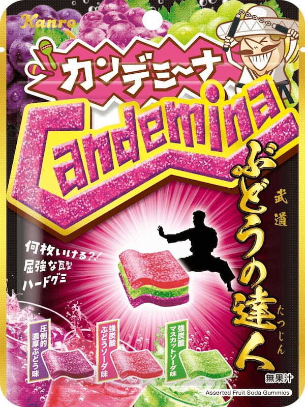 独自形状でハードな“屈強食感”が楽しめるカンロ「カンデミーナグミぶどうの達人」新発売