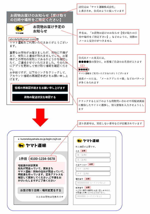 ヤマト運輸、「なりすましサイト」へ誘導する迷惑メールや電話への注意を呼びかける