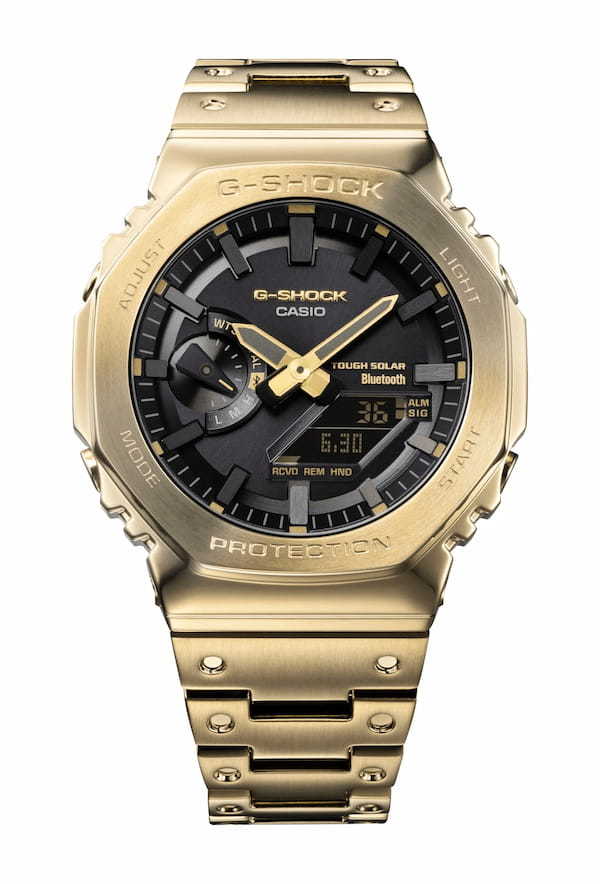 【G-SHOCKの最新作】八角形ベゼルが特徴的な2100シリーズにビビッドなイエロゴールドIPモデルが登場！