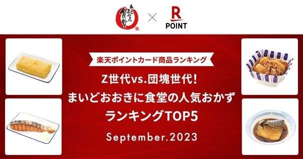 【楽天ポイントカード商品ランキング】 「Z世代vs.団塊世代！まいどおおきに食堂の人気おかずランキングTOP5」を発表