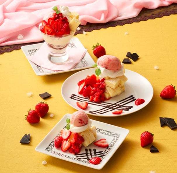 2月16日より、春フェスタスイーツ販売スタート！甘酸っぱいいちごをたっぷりと盛り付けた贅沢スイーツをお楽しみください。