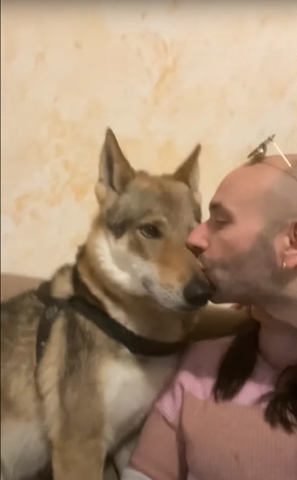 愛犬はパパさんが大好き！パパさんがキスしようとすると大喜びなのに、続けてママさんもキスをしようとしたら・・【海外・動画】