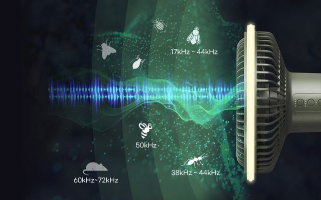 超音波で虫を寄せつけない！最大42時間連続動作するパワフルなキャンピングファンで夏を楽しもう