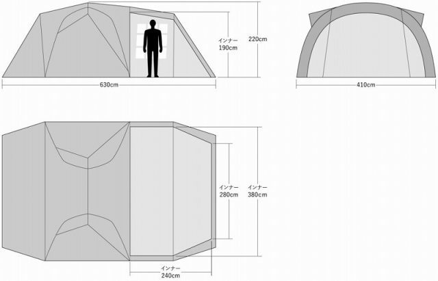 リビングと寝室を一つでまかなえる！国内最大クラスの大型テント「ORCA（オルカ）」