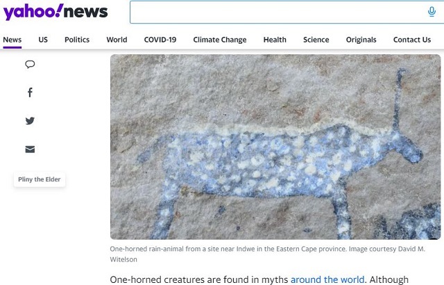 アフリカの岩に描かれた「ユニコーン」の謎！ ブッシュマン神話の一角獣“雨の子”とは？