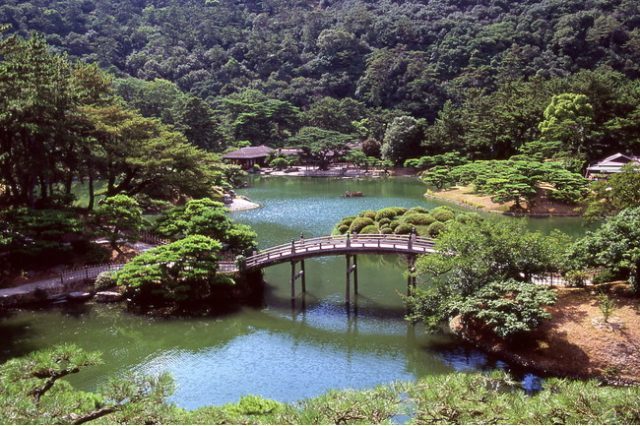 紅葉に燃える香川の名園で、ひとときの夜の夢「栗林公園ライトアップ」