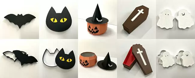 ハロウィンモチーフを紙で表現、「オリジナル貼り箱」がサンエコーから