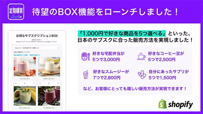 Shopifyアプリ「定期購買」に新機能のリリース 固定金額で商品を選べる