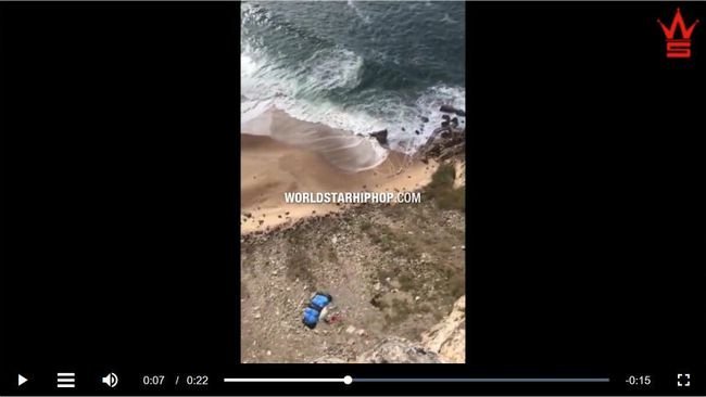 【閲覧注意】パラシュートが開かず地面激突、即死の決定的瞬間! 高さ100mの崖から死へのダイブ=ポルトガル