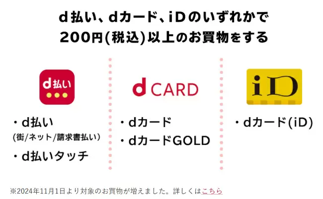 ドコモの「d払いスタンプ」が11月1日から実質的に「d払い／dカードスタンプ」に