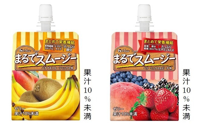 スムージーのようなおいしさの”栄養サポートゼリー飲料”「まるでスムージー」シリーズ、新フレーバーを追加し、3月13日から全国で発売