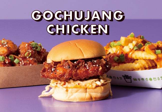韓国グルメに欠かせない、やみつきになるあの味のメニューが期間限定で日本初登場!甘辛ソースとサクサクのチキンが魅力のバーガー「コチュジャンチキン」