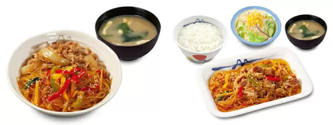韓国料理と牛めしがコラボ！松屋「牛肉チャプチェ定食・チャプチェコンボ牛めし」