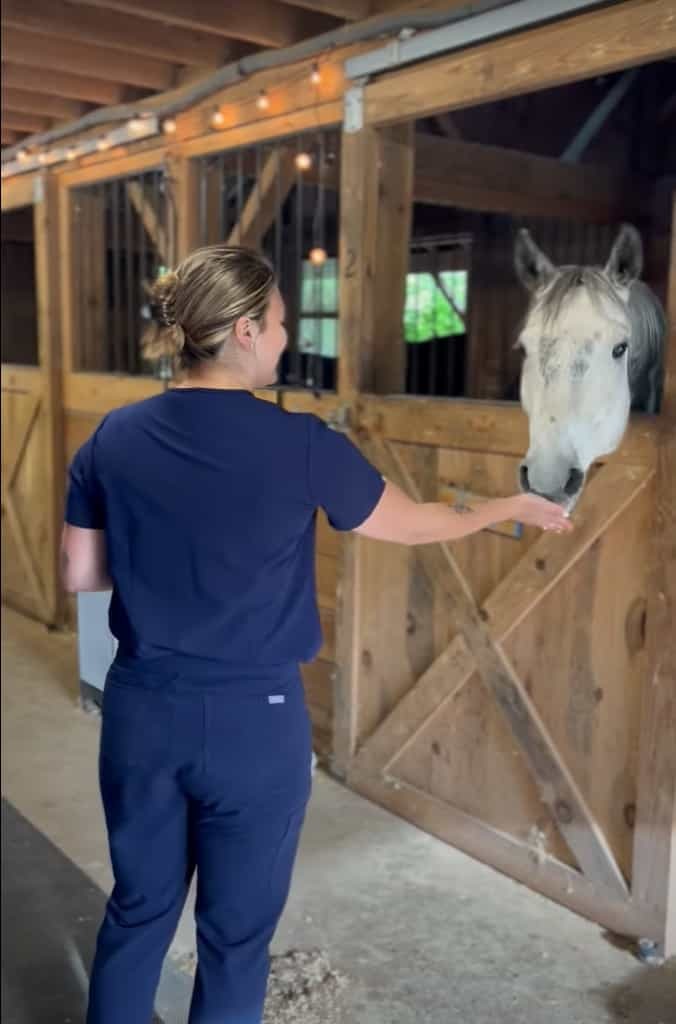 おやつをもらえて喜ぶ馬。頭を上下にシェイクさせるその姿は、まるでヘドバンをしているみたいです【アメリカ・動画】