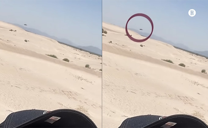 メキシコの砂漠でUFOを撮影！ 自撮り画像に「暗い円盤状の物体」が映り込む！