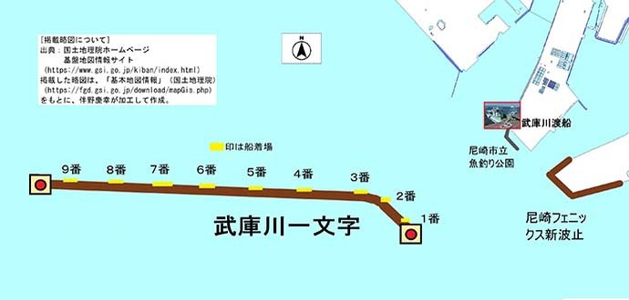 武庫川一文字の落とし込み釣りで40cm超チヌ3匹　当て潮が奏功？