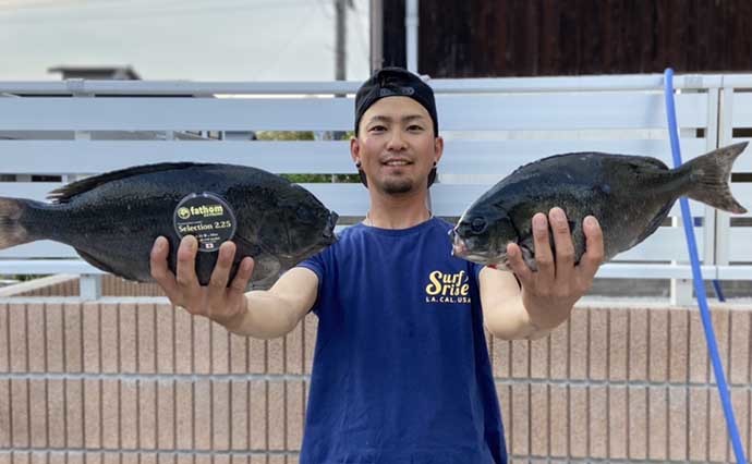 磯フカセ釣りで47cm頭に良型クロ数釣り堪能　夜釣りシーズンが開幕