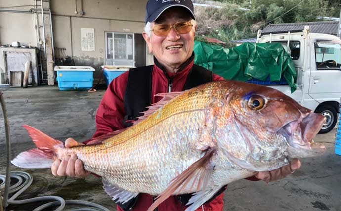 【玄界灘】沖のエサ釣り最新釣果　エビラバで86cm8kgマダイ浮上