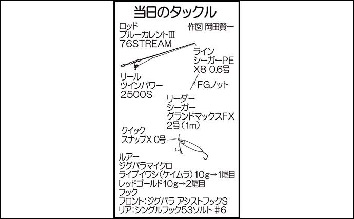 河口のシーバスゲームでヒラスズキ2尾　ライトタックルでキャッチ