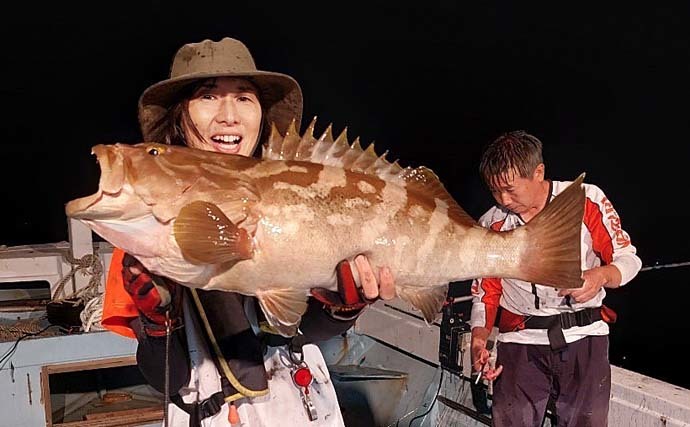 夜焚きイカ釣りでトップ177尾　釣れたイカ泳がせて7kg頭にアラ3尾浮上