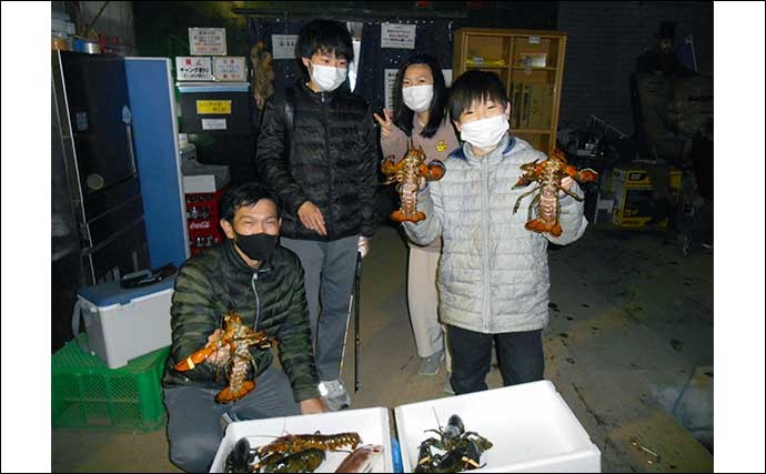 夜の屋内釣り堀で大将エビ釣り　回遊に当たれば初心者も好釣果