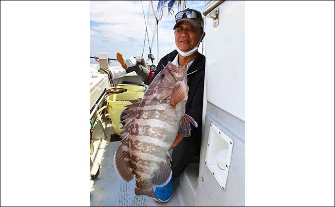 【響灘】沖釣り最新釣果　タイラバやイカ泳がせで大型マダイが顔出し