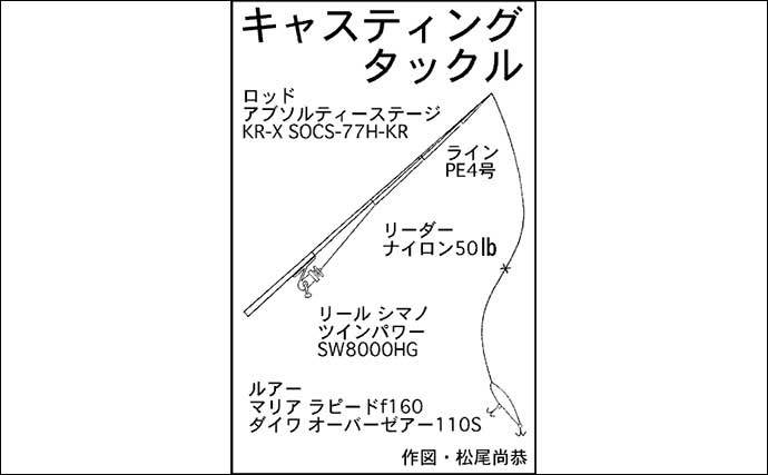 キャスティングゲームで青物連発　ブリは不発も64cmヒラマサキャッチ