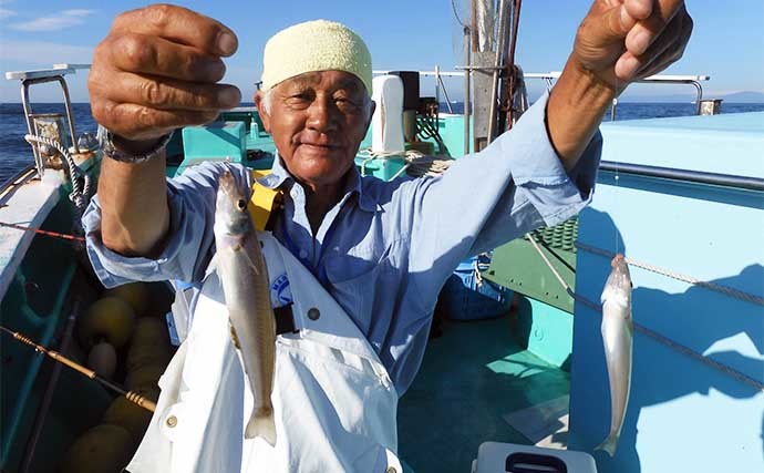 相模湾の船キス釣りで本命18尾　潮効いてる時は長い仕掛けが効果的？