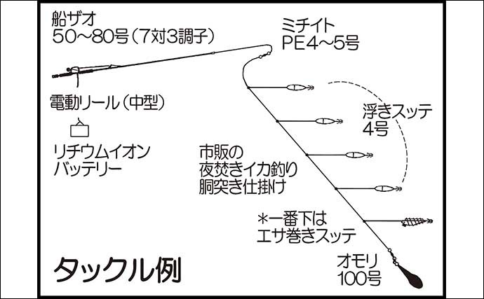 【2022年】九州の夜焚きイカ釣り入門　スッテ使う胴突き仕掛けのキホン