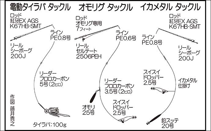 タイラバ＆イカメタル釣行で85cm大型マダイにケンサキイカ62尾手中