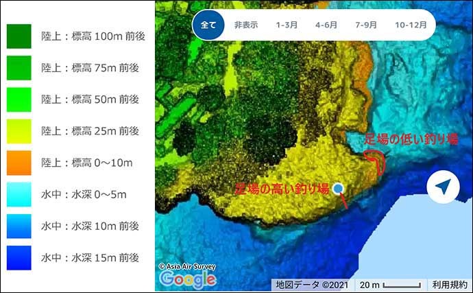 地磯「カゴ釣り」で40cm大サバ　『釣りドコ』で海中も陸上も丸見えに？