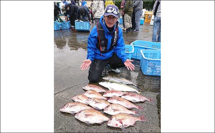 海上釣り堀でマダイ11匹にヒラマサ＆カンパチ　青物連続バラしに苦戦