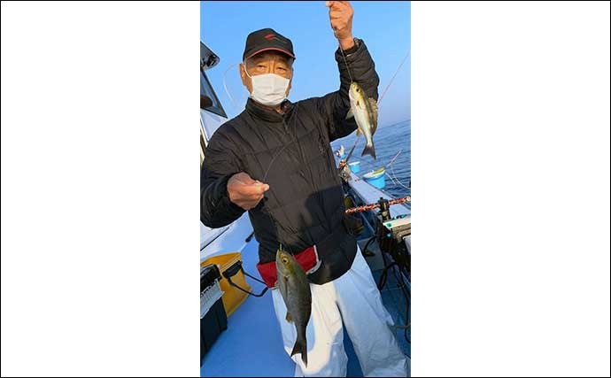 外房の船イサキ釣りで36cm頭に50尾手中　シマアジのバラシが心残り