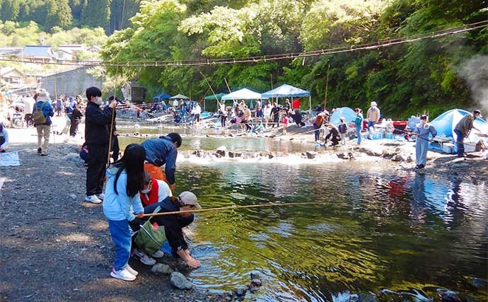 管理釣り場への親子釣行で制限尾数30尾達成　放流タイムが激熱