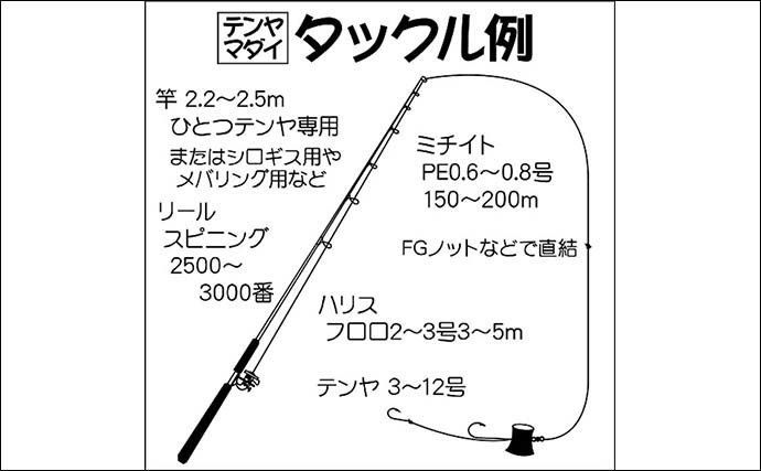 【2022年】テンヤマダイ釣り入門　タックル・エサ付け・釣り方を解説