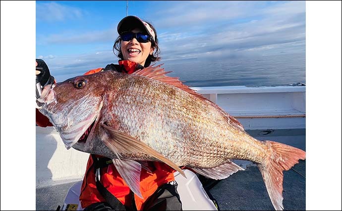 タイラバ釣りで82cm大型マダイに90cm超えヒラマサまで登場