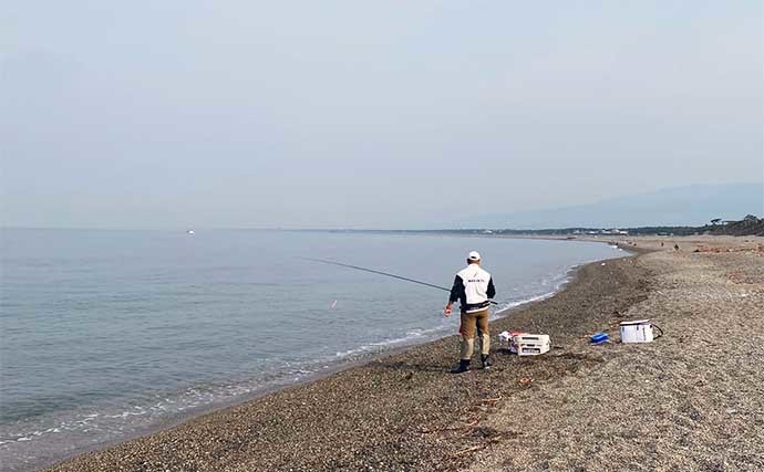 サーフでのウキダンゴ釣りで40cm級クロダイ　潮の変化を捉えてキャッチ