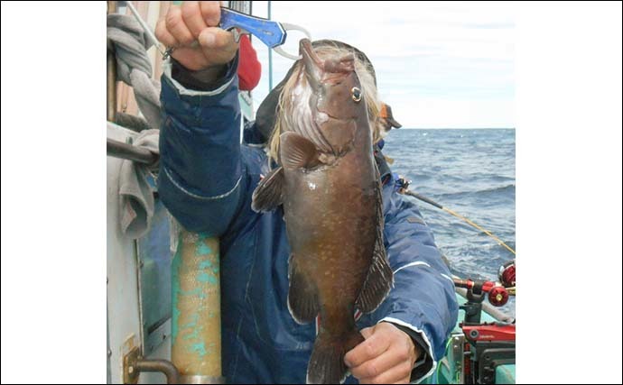 イワシ泳がせ釣りで4kg頭に良型マハタ好捕　好ゲストにヒラメも登場