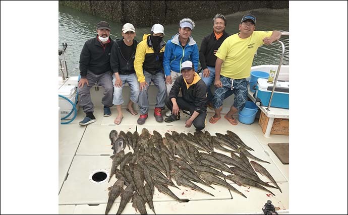 ボートマゴチ釣り大会で本命乱舞　ボトムワインド主体に船中60尾超え