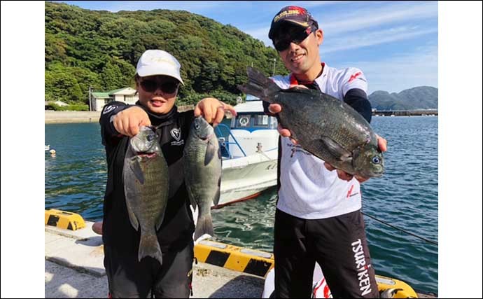 沖磯で「憧れ」のアカハタ40cm超え手中　テキサスリグにヒット【大分】