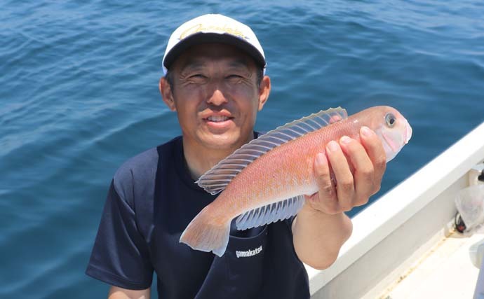 幻のシロアマダイが船中2ケタの怪　天秤仕掛けで２尾掛けも【三重】