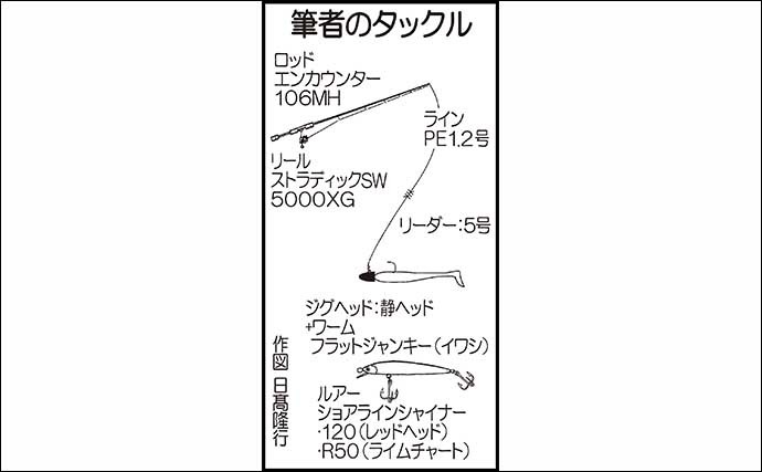 シーバスゲームで95cm超え『ランカー』連発　雨の濁りで高活性【熊本】