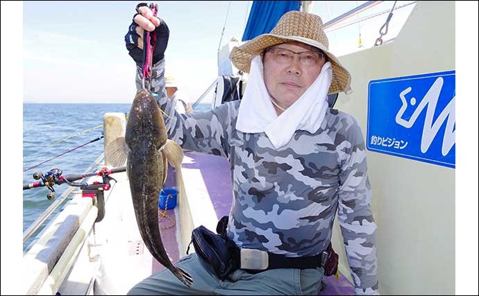 東京湾の船マゴチ釣りでトップ8尾　サオ頭は「ハゼエサ」を使用