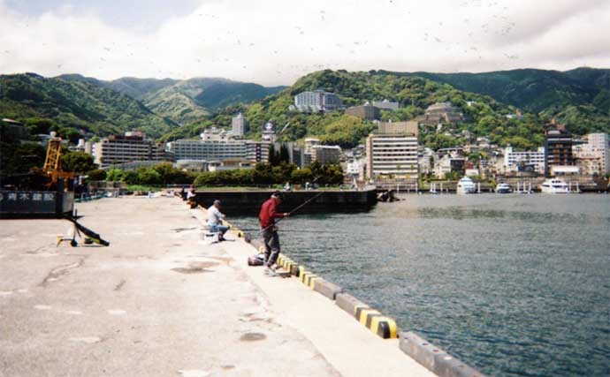 熱海港での投げキス釣りで18cm頭に14尾　6色近辺にアタリ集中