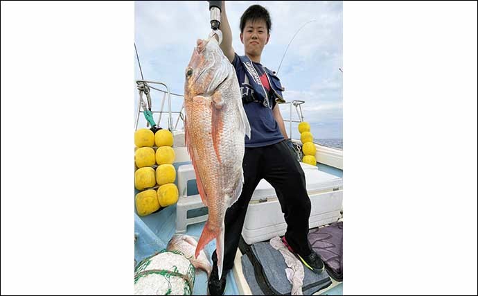 【福岡】沖のルアー最新釣果　タイラバ＆SLJで80cm頭に大型マダイ50尾