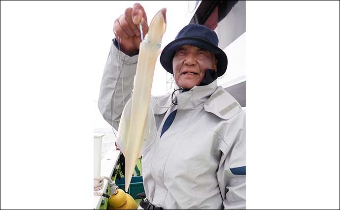 常磐の船ヤリイカ釣りでトップ40尾　群れを追ってこまめな移動で数伸ばす