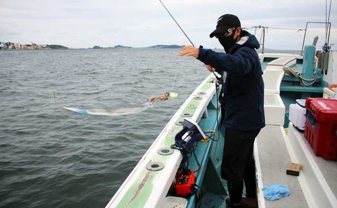 テンヤタチウオ釣りで指8本級頭に40尾　大型狙い＆食い損ね対応策とは？